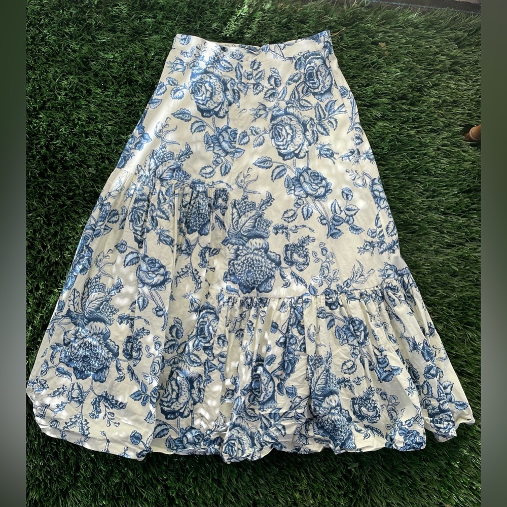Gianfranco FERRE Floral-Print Tiered Midi Skirt - Picture 5 of 7